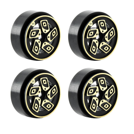Powerhobby 1.0" Z8 Brass Beadlock Crawler Wheels 1/24 Axial SCX24 Jeep Bronco