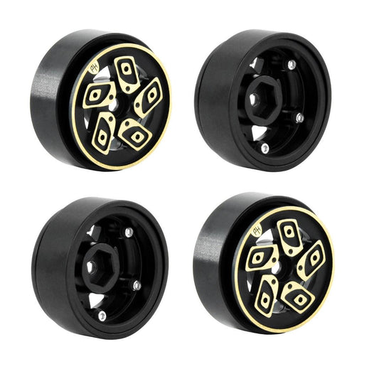 Powerhobby 1.0" Z8 Brass Beadlock Crawler Wheels 1/24 Axial SCX24 Jeep Bronco