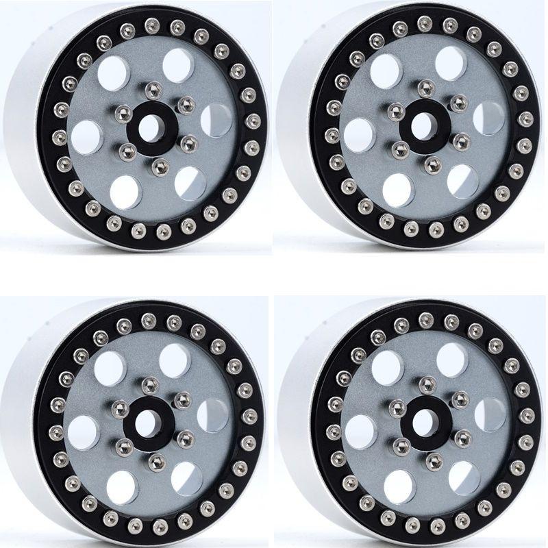 Powerhobby B5 Aluminum 1.9 Beadlock Wheels Super Positive Offset Grey (4) Rock Crawler