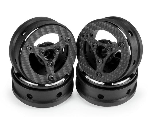 Powerhobby 1.9" Carbon Fiber Lightweight Beadlock Wheels B 1/10 Rock Crawler