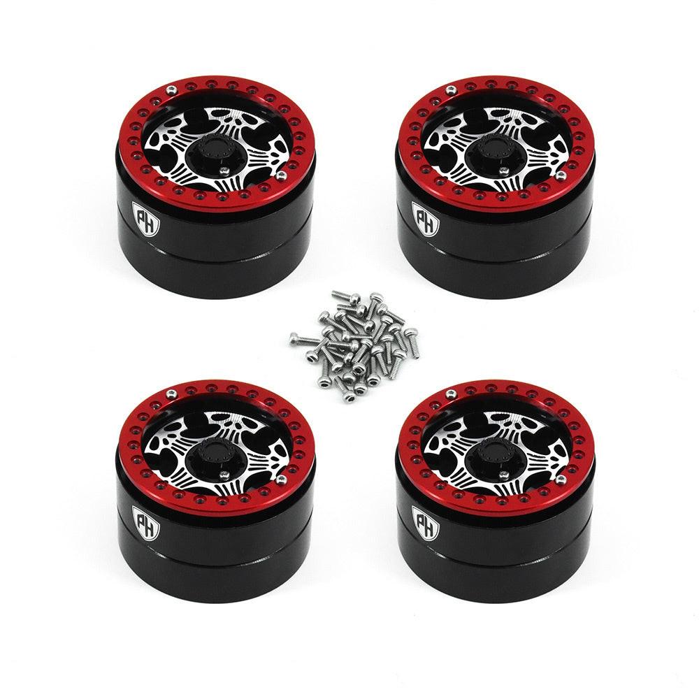 Powerhobby Aluminum 2.2" Beadlock Wheels Red (4) 1/10 Rock Crawler