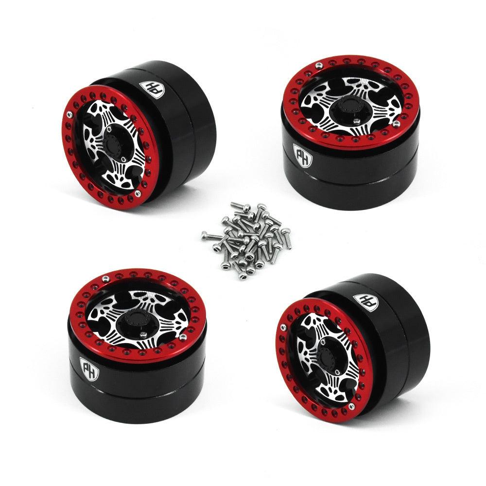 Powerhobby Aluminum 2.2" Beadlock Wheels Red (4) 1/10 Rock Crawler