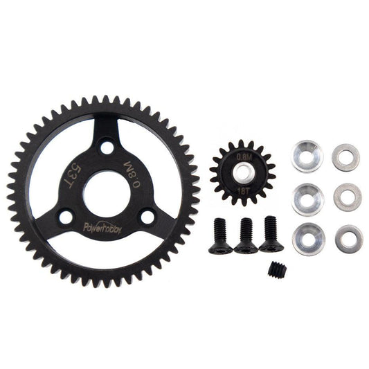 Powerhobby HS 32P 53T 0.8M Spur Gear w 18T Pinion FOR Traxxas Slash 2WD