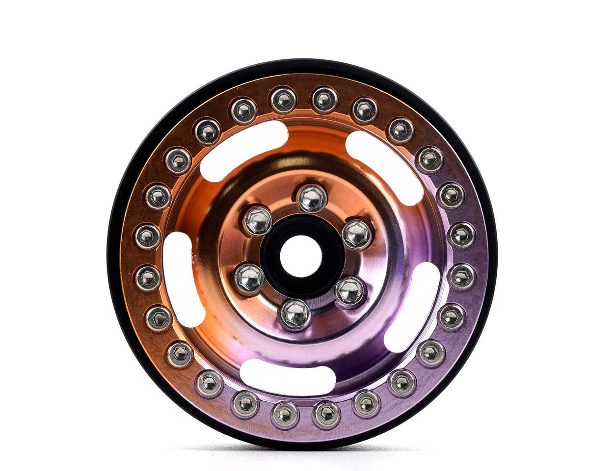 Powerhobby B6 Aluminum 1.9 Beadlock Wheels Orange / Purple (4) 1/10 Rock Crawler