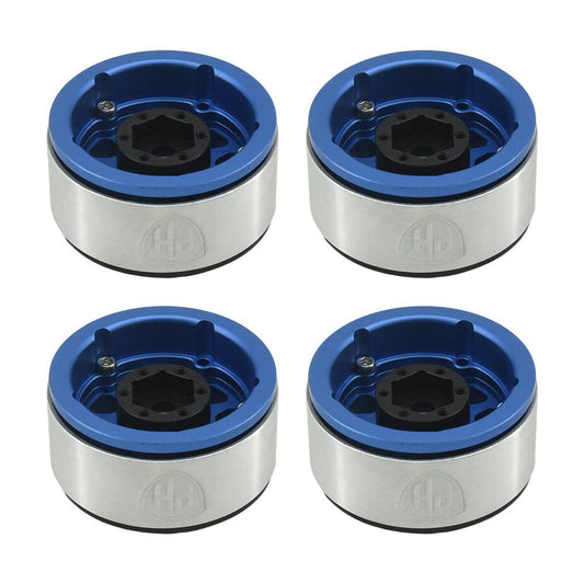Powerhobby Aluminum 1.55" Beadlock Wheels Blue (4) 1/10 Rock Crawler