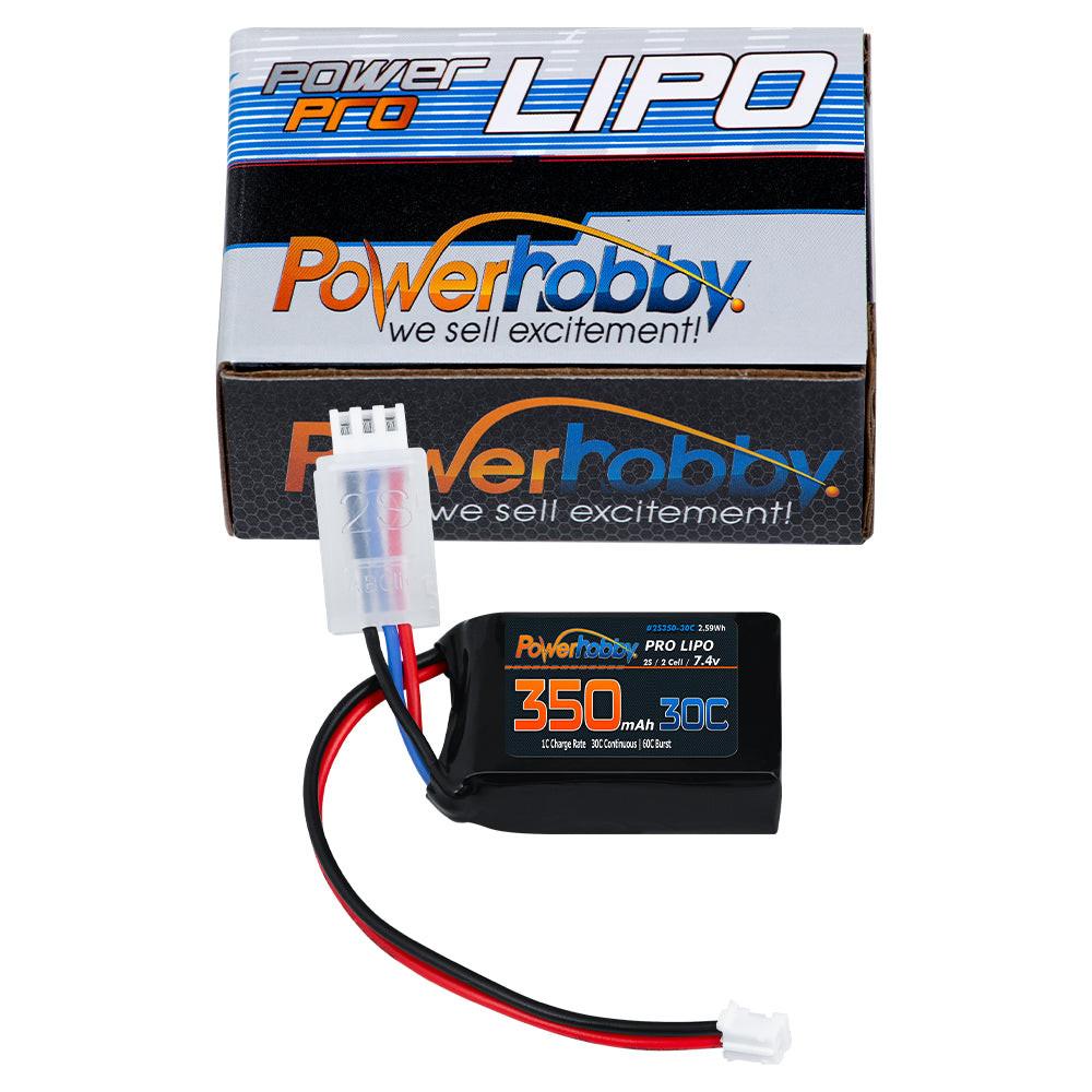 Powerhobby 7.4V 350mAh 2S 50C LiPo Battery w PH2.0 Plug Fits Losi Mico-B