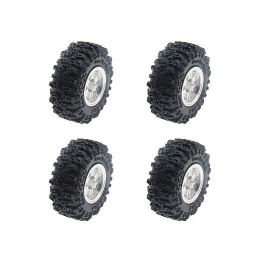 Powerhobby Axial SCX30 0.7" Aluminum Wheels / Tires (4) Silver Type A
