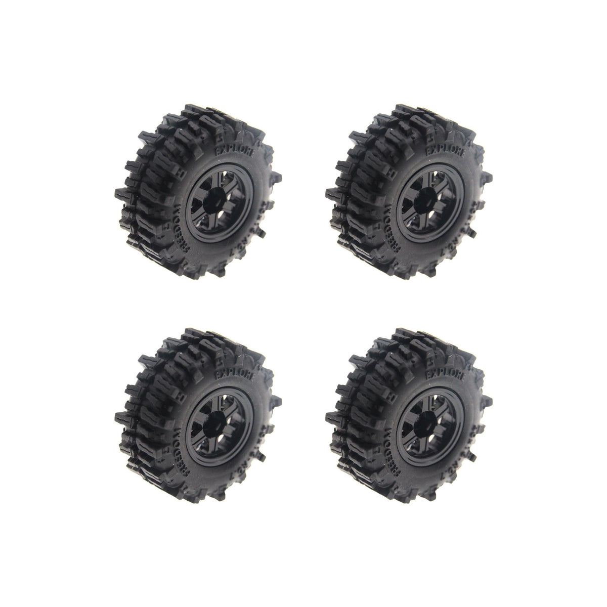 Powerhobby Axial SCX30 0.7" Aluminum Wheels / Tires (4) Black Type B