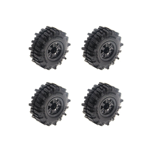 Powerhobby Axial SCX30 0.7" Aluminum Wheels / Tires (4) Black Type B