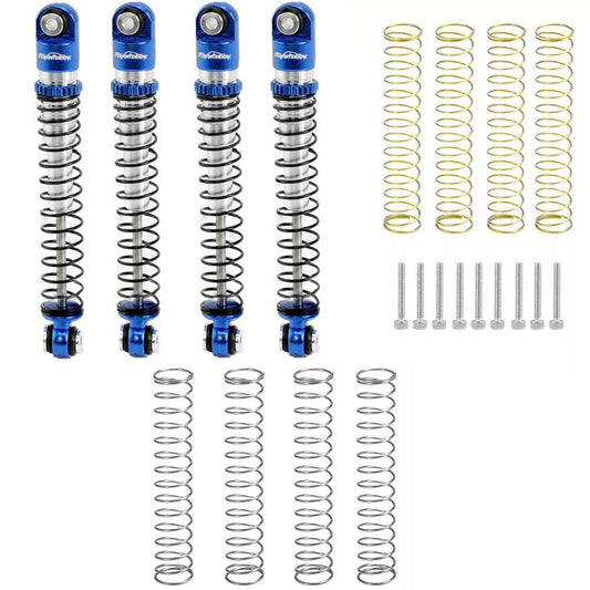 Powerhobby Aluminum 54mm Long Travel Shocks 1/24 Axial SCX24 Jeep Bronco Blue