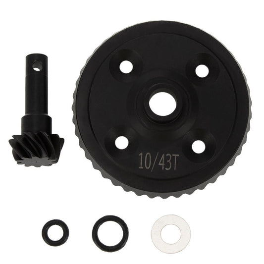Powerhobby Steel Diff Bevel Gear 43T & Pinion Gear 10T Black FOR Traxxas Sledge