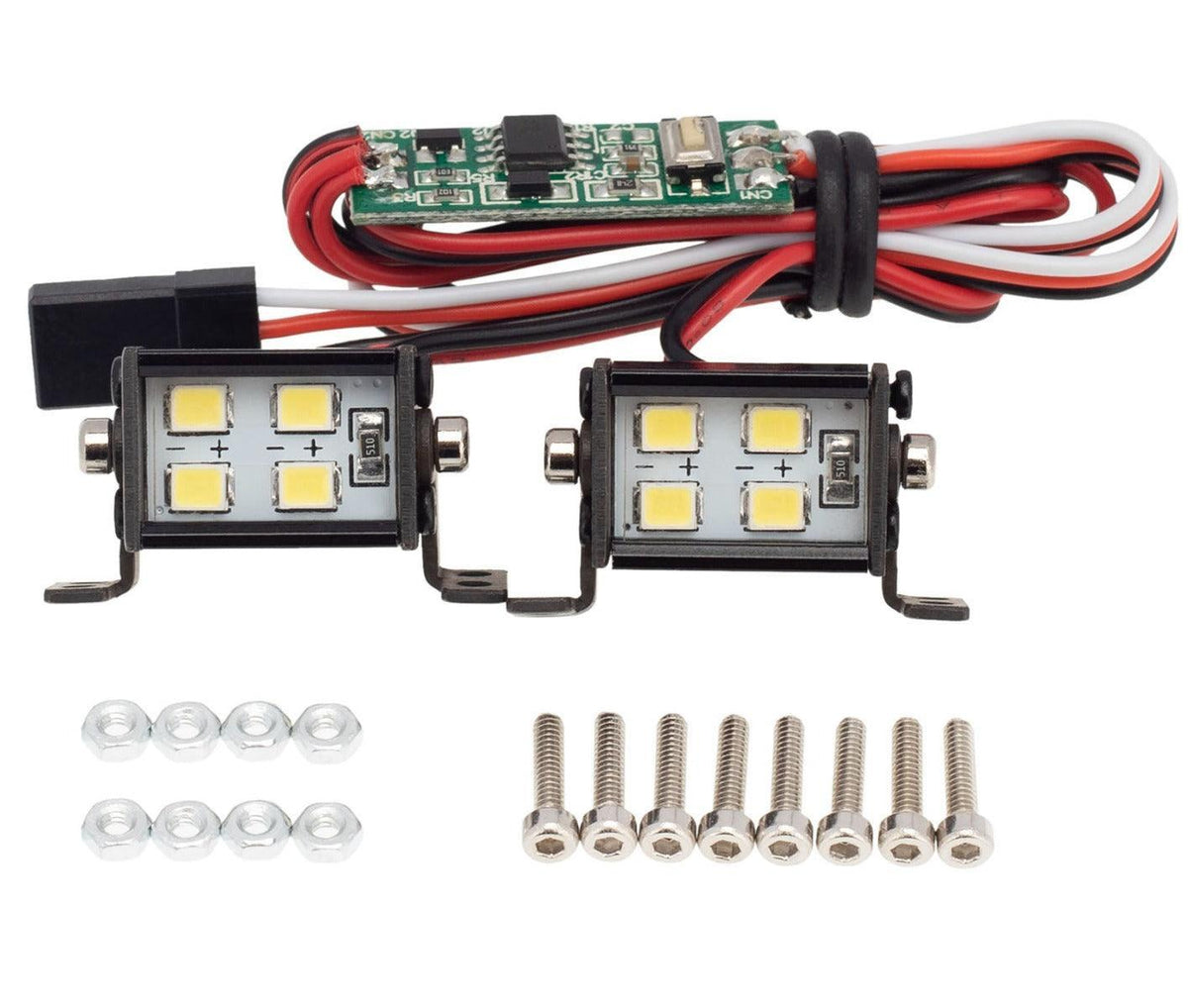 PowerHobby 15MM RC Double Row LED Lights Headlights Spotlight w/Controller for 1/10 1/8