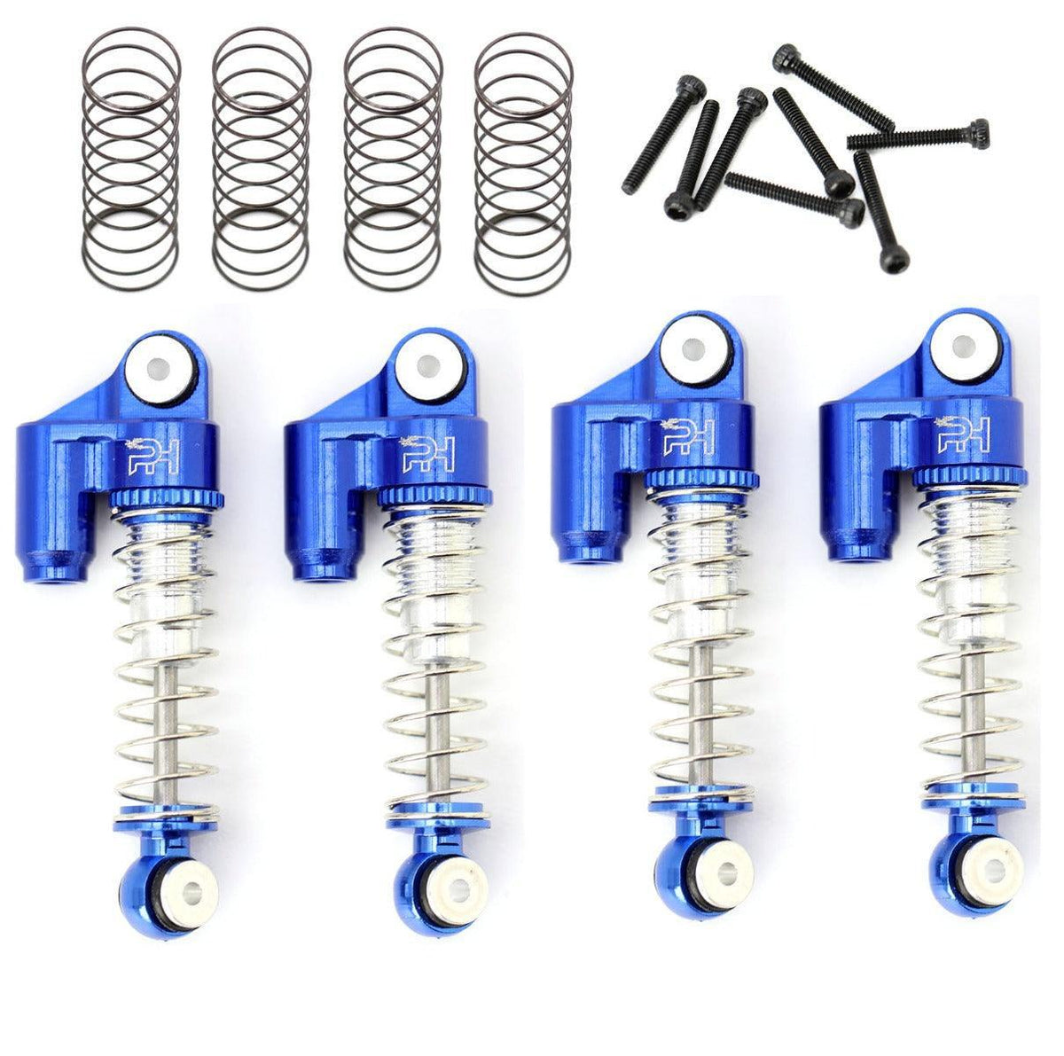 Powerhobby Axial SCX24 Aluminum Threaded Mini/Micro Shocks Front Rear BLUE