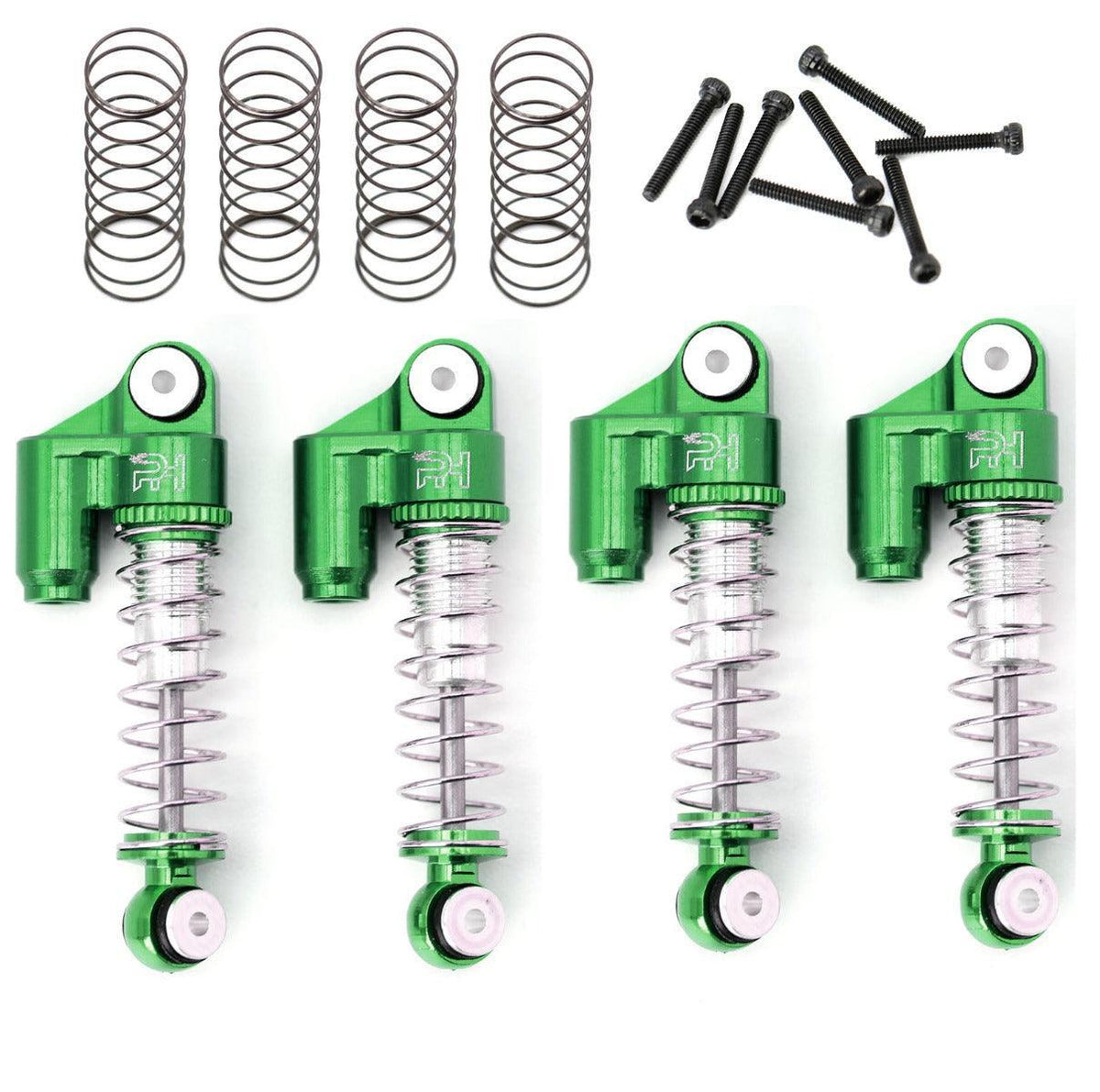 Powerhobby Axial SCX24 Aluminum Threaded Mini/Micro Shocks Front Rear GREEN
