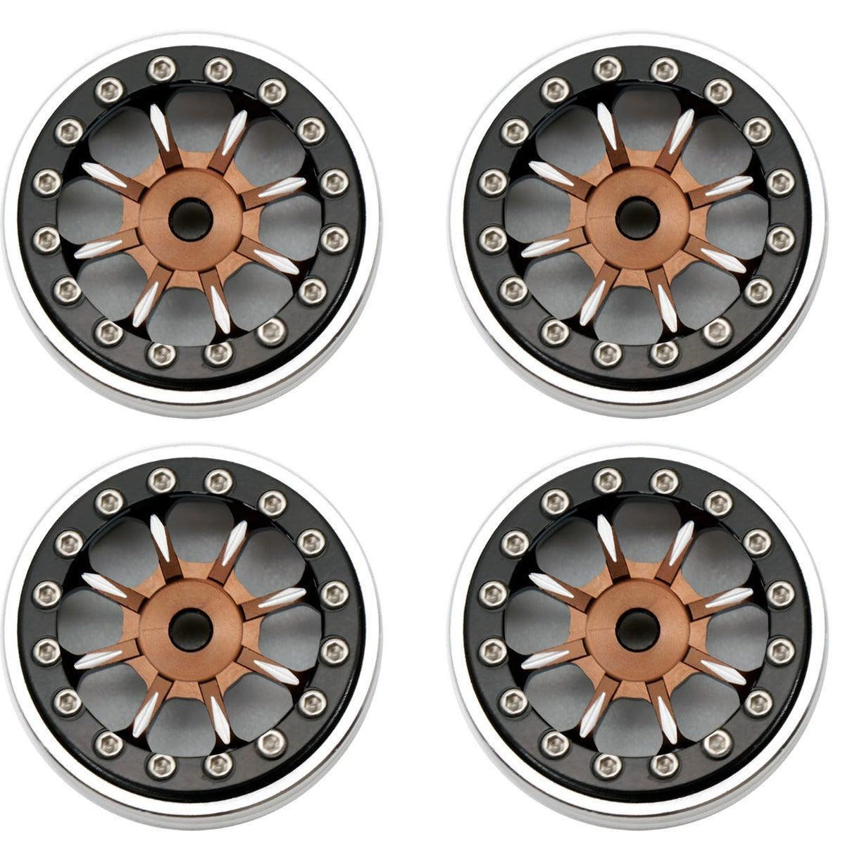 Powerhobby B59 Aluminum Beadlock 1.0” Rock Crawler Wheels Axial SCX24 - Bronze
