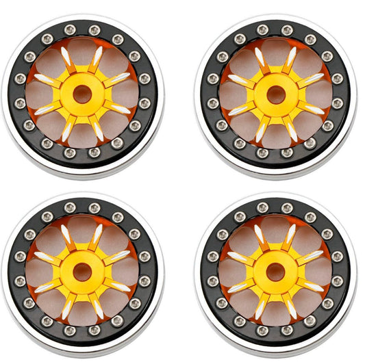 Powerhobby B59 Aluminum Beadlock 1.0” Rock Crawler Wheels Axial SCX24 - Orange