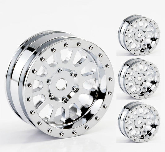 Powerhobby A24 Aluminum 1.0” Rock Crawler Wheels Axial SCX24 Chrome