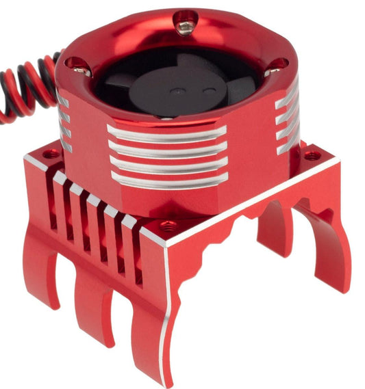 PowerHobby 1/8 Aluminum High Speed LED Lights Cooling Fan Heatsink Red
