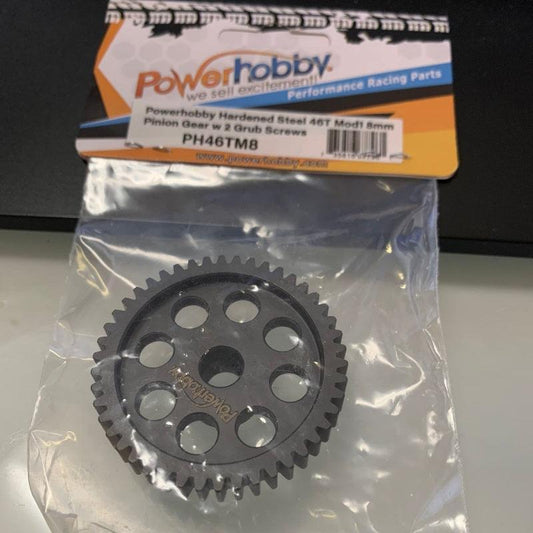 Powerhobby Hardened Steel 46T Mod1 8mm Pinion Gear MOD 1 Speed Run / Drag Racing
