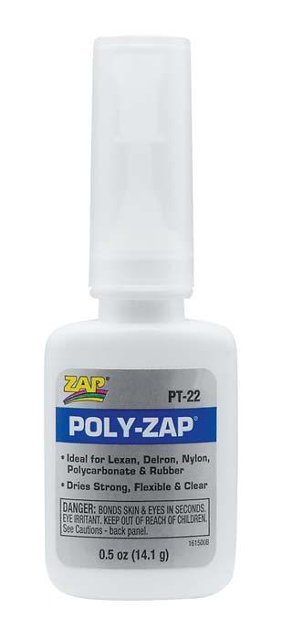 Zap PT22 Adhesives Poly Zap 1/2 oz Glue