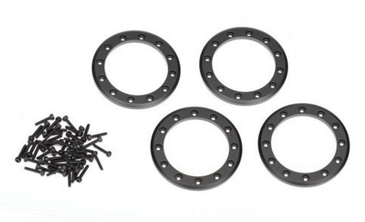 Traxxas 8169T Beadlock Rings Black (1.9') (Aluminum) (4)/ 2x10 CS (48) TRX-4