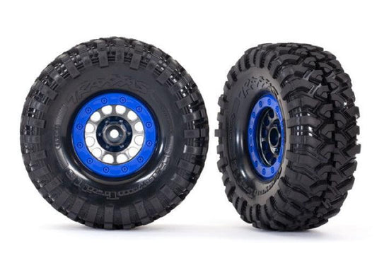 Traxxas Tires and Wheels (Method 105 1.9' Black/Chrome Blue Beadlock Style Wheel)